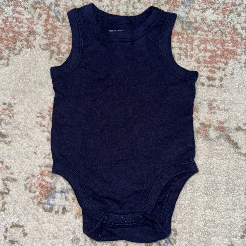 Old Navy Navy/Teal/Yellow Starfish Print 3-Pack Sleeveless Bodysuit | 6-12M